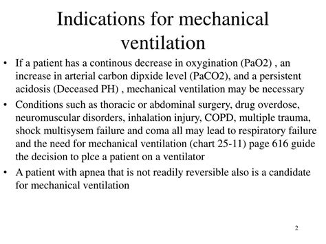 PPT - Indications for mechanical ventilation PowerPoint Presentation ...