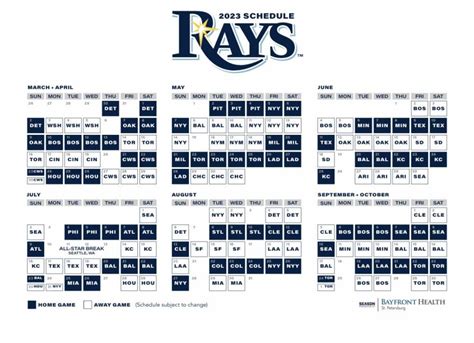 2023 Rays schedule : r/tampabayrays