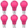 LED Pink Light Bulb A19 5Watts 40w Equivalent with E26 Base Colored Light Bulb for Wedding ...