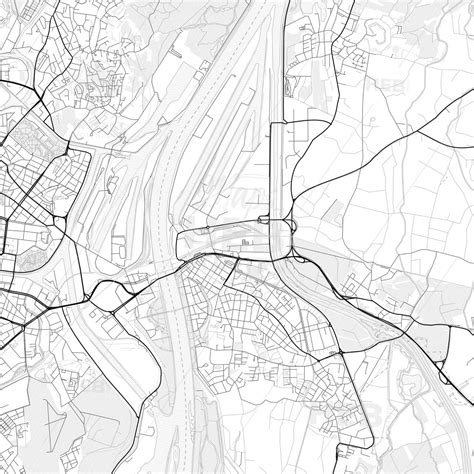 Nice bright vector map of Kehl, Baden-Wuerttemberg, Germany with fine ...