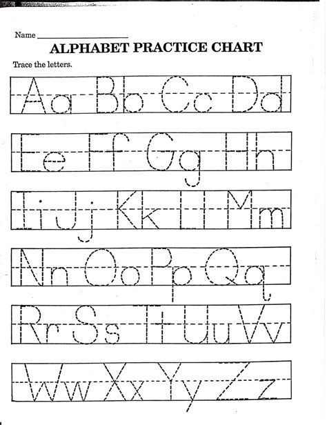 printable worksheets for kindergarten alphabet printable alphabet - alphabet a tracing ...