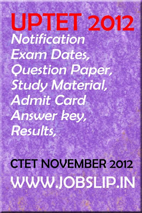 Uptet notification application form Dates News