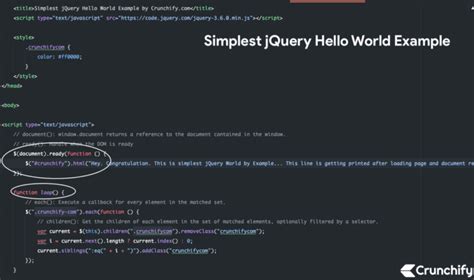 Simplest jQuery Hello World Example • Crunchify