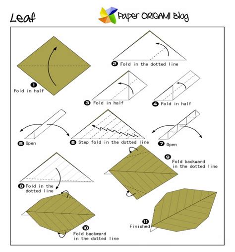 Easy Origami: Leaf | Paper Origami Guide