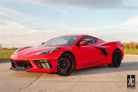 Chevrolet Corvette C8 Stingray Red Vossen HF-4T Wheel | Wheel Front