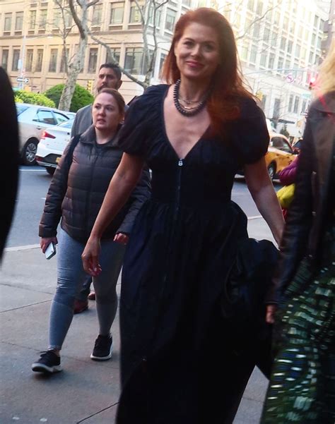 Debra Messing Wearing a Black Dress in New York 03/30/2023 • CelebMafia