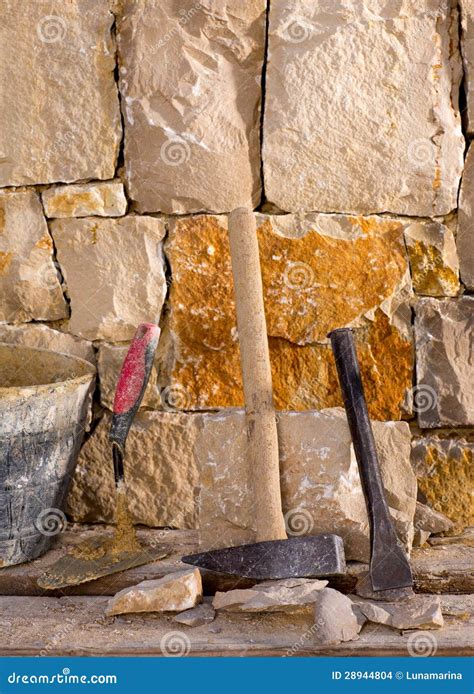 Hammer Tools of Stonecutter Masonry Work Stock Photo - Image of decor, formentera: 28944804