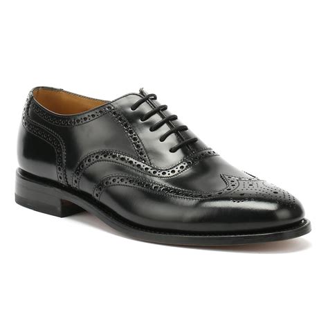 Loake Leather Mens Black 202b Brogue Shoes for Men - Lyst