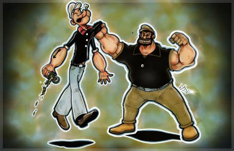 Popeye vs Bluto finishes, in brett wood's Brett Wood's art Comic Art ...