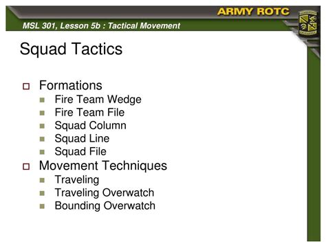 PPT - Squad Tactics: Tactical Movement PowerPoint Presentation - ID:358731