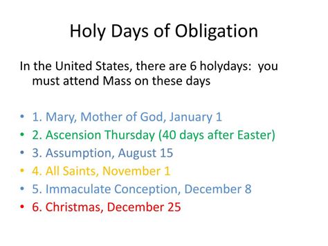 Holy Days Of Obligation 2024 Catholic - Megen Sidoney