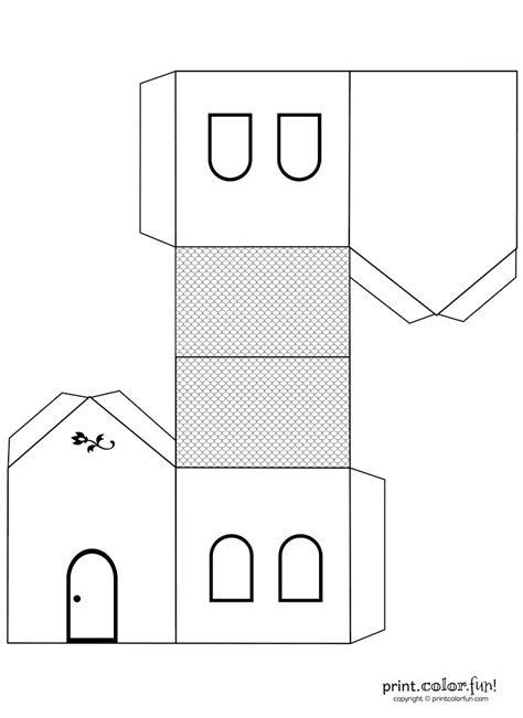 House cutout craft to color coloring page - Print. Color. Fun!