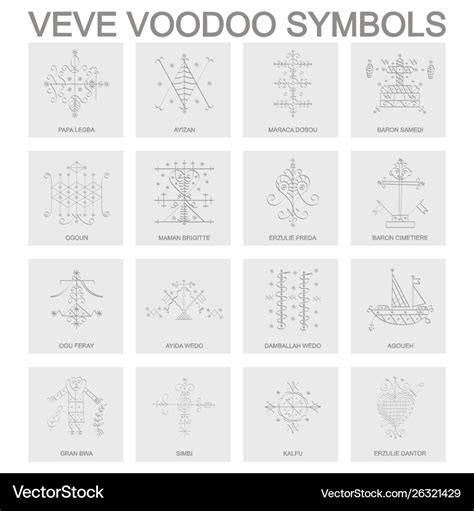 Icon with veve voodoo symbols Royalty Free Vector Image