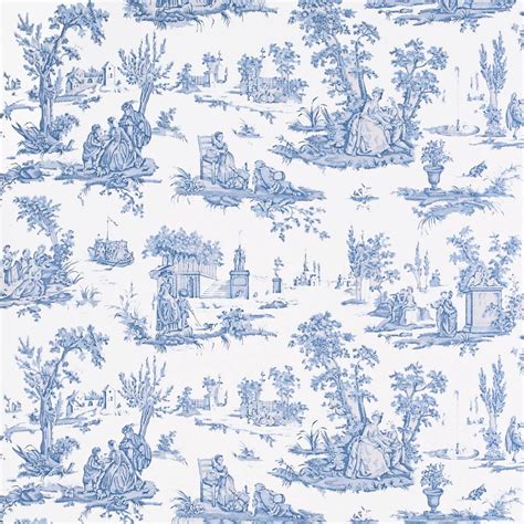 Dark Blue Toile Wallpaper Wallpaper designer french toile faux tapestry green blue red pink on cream