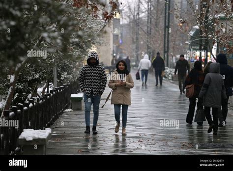 Tehran, Tehran, Iran. 11th Jan, 2023. A young Iranian couple walks amid ...