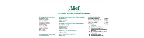 Heflin Elementary School - School District Instructional Calendar - Alief Isd - 2022-2023