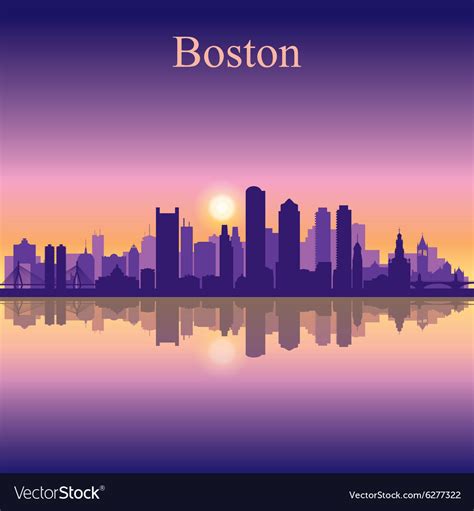 Boston city skyline silhouette background Vector Image