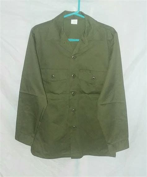 Vintage US Army Fatigue Military Uniform Shirt OG 507 Size 15 1/2 x 33 ...