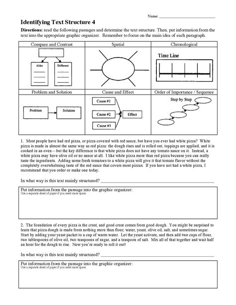 Free Printable Text Structure Worksheets - Printable Templates