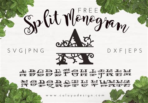 Free Monograms & Split Monograms for Cricut Design Space