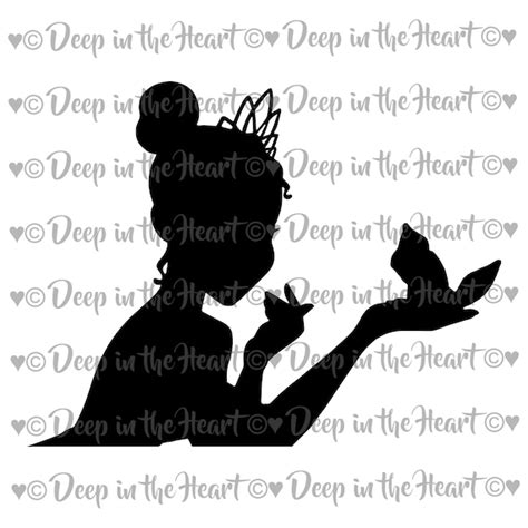 Princess Tiana with Frog Silhouette SVG PNG JPG Instant | Etsy