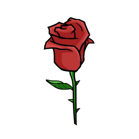 Rose Thorn Clipart Vector, A Thorn Rose, Rose, Rose Cartoon, Rose Handpainted PNG Image For Free ...