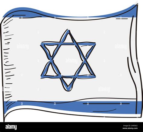 Flag of Israel. Hand drawing - Vector illustration Stock Vector Image ...