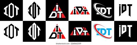 Idt Letter Logo Design Six Style Stock Vector (Royalty Free) 2260662359 ...