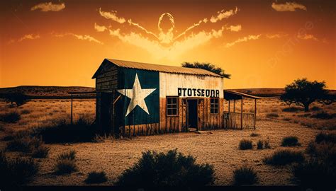 The State Of Texas Logo And Texas Star Out In The Middle Of The Desert ...