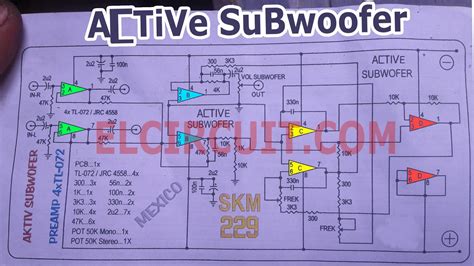 Active Subwoofer Circuit TL082 / TL072 / 4558 - Electronic Circuit