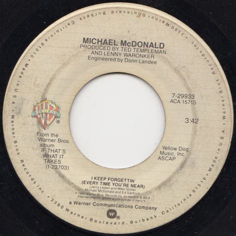 Michael McDonald – I Keep Forgettin' (Every Time You're Near) – Vinyl ...