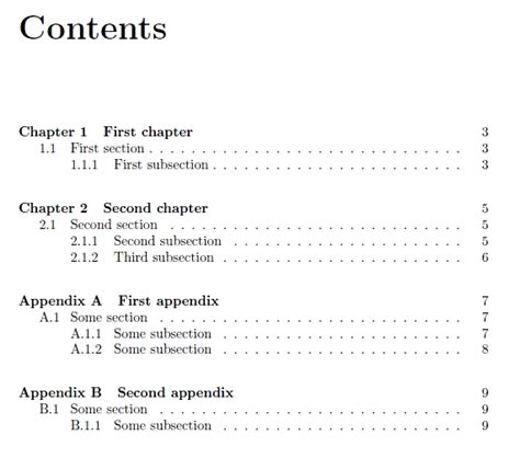 Custom table of contents with appendices, how to get 'Chapter' and ...