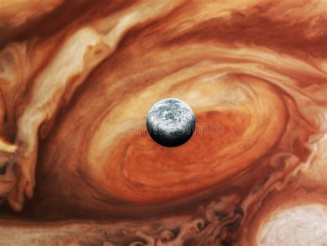 Jupiter With Satellite Europa Stock Illustration - Illustration of ...