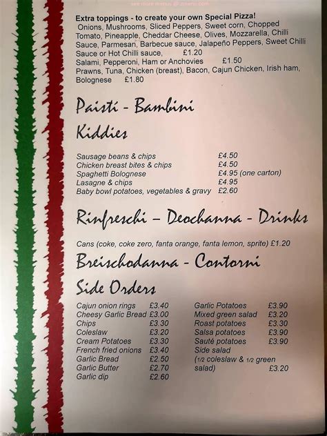 Menu at Goodfellas Restaurant Pizzeria, Belfast, 11 Kennedy Way