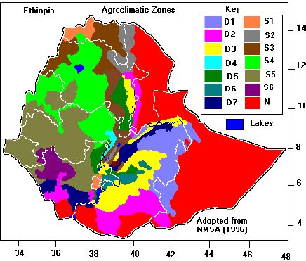 Agroclimatic zones of Ethiopia (NMSA, 1996). | Download Scientific Diagram