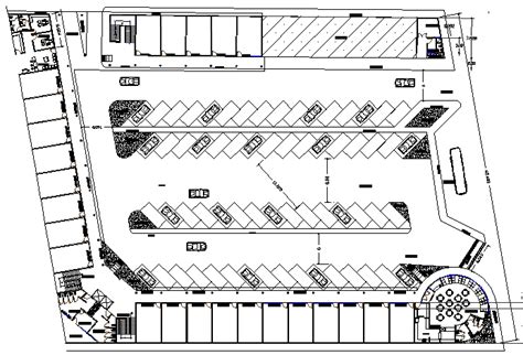 Car parking lot with basement layout plan details dwg file - Cadbull