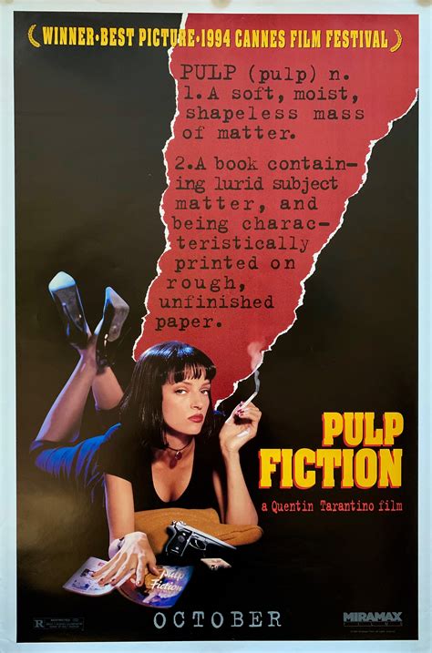 Original Pulp Fiction Movie Poster - Quentin Tarantino - John Travolta