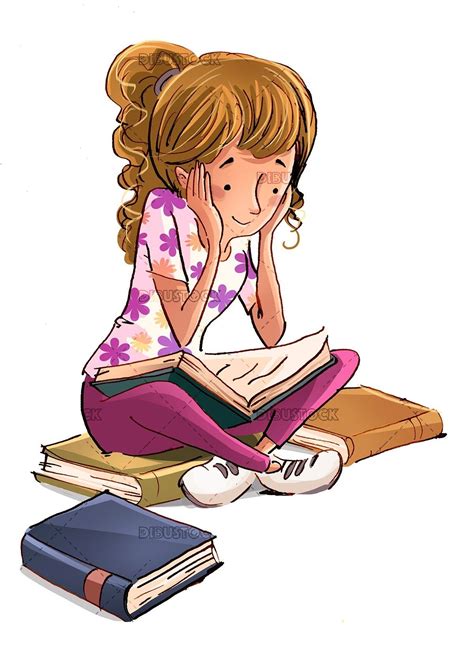 Girl reading books | Arte de ilustración, Illustration, Imagenes animadas