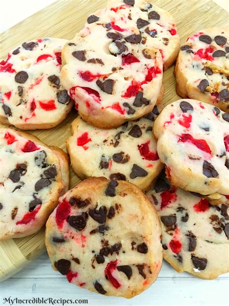 Maraschino Cherry Shortbread Christmas Cookies! - My Incredible Recipes