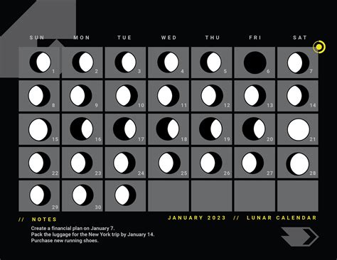 November 2023 Moon Phases - Printable Template Calendar