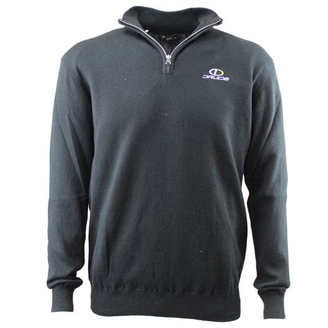 Druids Golf - Cotton Zip Neck Sweater (Navy) - Druids Golf USA