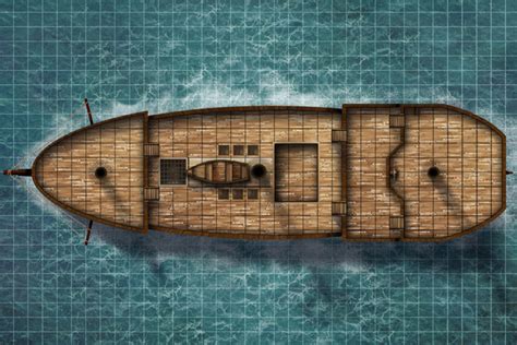 The Stalwart 36" x 24" RPG Sailing Ship Map - Loke BattleMats | Fantasy Battle Maps | Wargame Vault