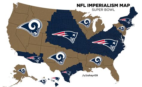 NFL Super Bowl Imperialism Map : nfl