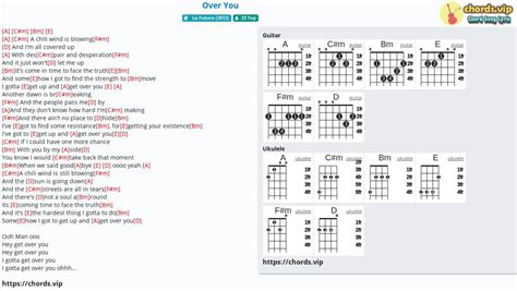 Chord: Over You - tab, song lyric, sheet, guitar, ukulele | chords.vip