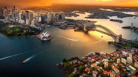 Desktop Wallpaper Sydney Australia City Aerial View, Hd Image, Picture ...