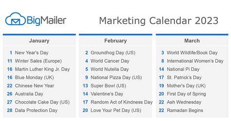 Marketing Calendar 2023