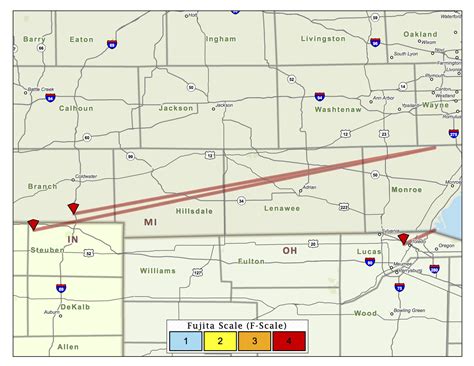 Track Michigan's 12 tornadoes from the 1965 Palm Sunday outbreak ...