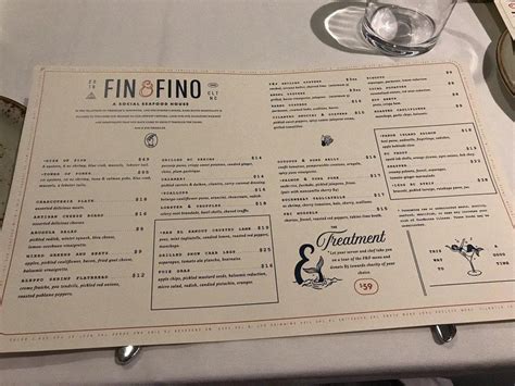 Menu at Fin & Fino pub & bar, Charlotte