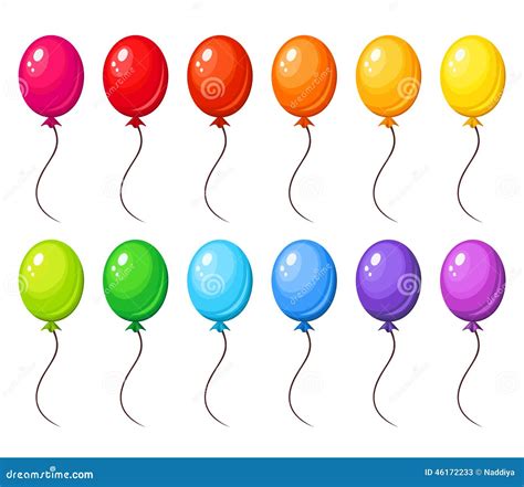 Set Colorful Balloons Isolated On White Background Cartoon Vector | CartoonDealer.com #38383477