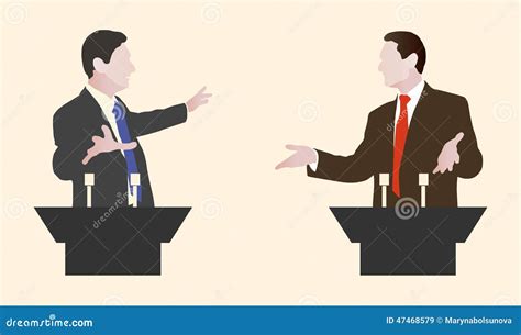 辩论两报告人 政治讲话辩论 库存例证. 插画 包括有 论述, 公司, 争议, 非典型, 男人, 演讲, 图象 - 47468579